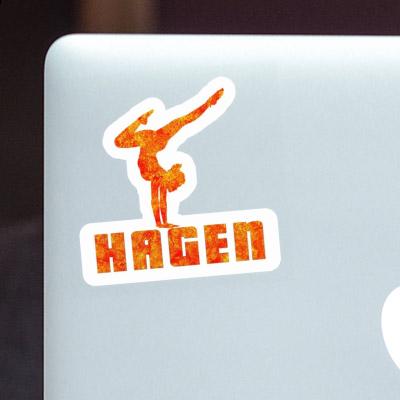 Sticker Hagen Yoga Woman Laptop Image