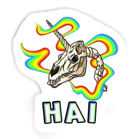 Hai Aufkleber Einhorn-Totenkopf Image