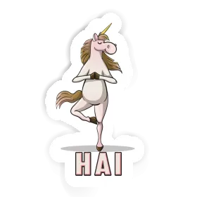 Autocollant Licorne de yoga Hai Image