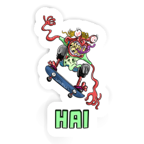 Skateboarder Sticker Hai Image