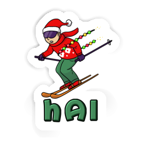 Autocollant Hai Skieur de Noël Image