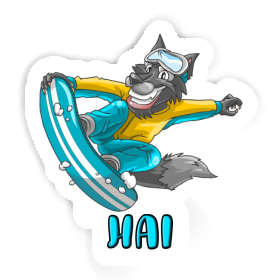 Snowboardeur Autocollant Hai Image