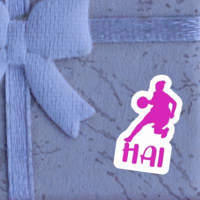 Sticker Basketballspielerin Hai Notebook Image