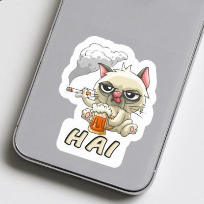 Sticker Hai Smoking Cat Image