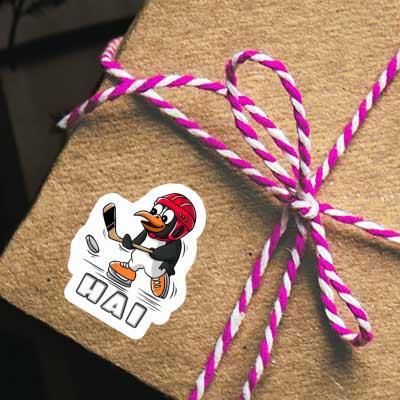 Hai Sticker Ice Hockey Penguin Notebook Image