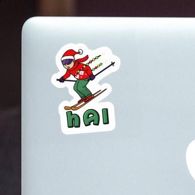 Hai Aufkleber Weihnachtsskifahrer Notebook Image