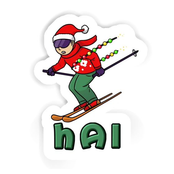 Autocollant Hai Skieur de Noël Gift package Image