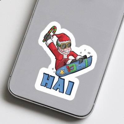 Sticker Christmas Snowboarder Hai Sticker Christmas Snowboarder Hai Image