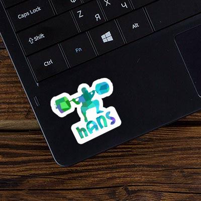 Sticker Hans Weightlifter Notebook Image
