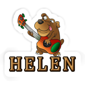 Sticker Guitar Dog Helen Image