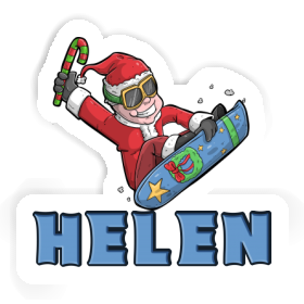 Weihnachts-Snowboarder Aufkleber Helen Image