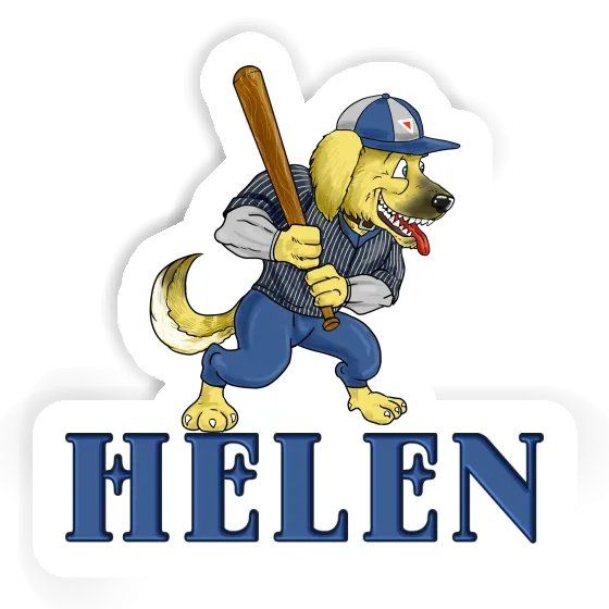 Baseball Dog Sticker Helen Notebook Image