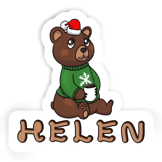 Sticker Christmas Bear Helen Gift package Image