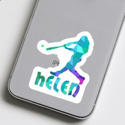 Baseball Player Sticker Helen Laptop Image