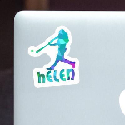 Baseball Player Sticker Helen Laptop Image