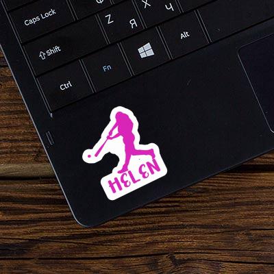 Baseball Player Sticker Helen Laptop Image