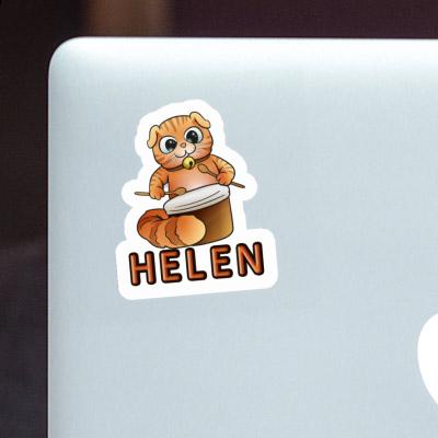 Sticker Drummer Cat Helen Image