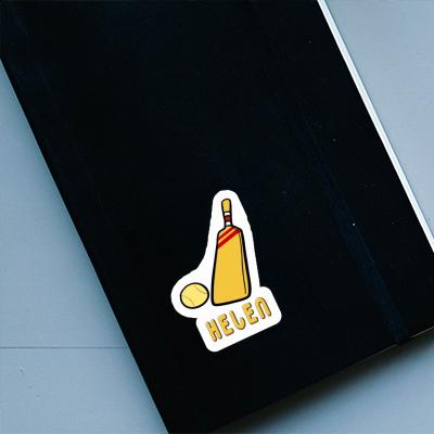 Helen Autocollant Maillet de cricket Notebook Image