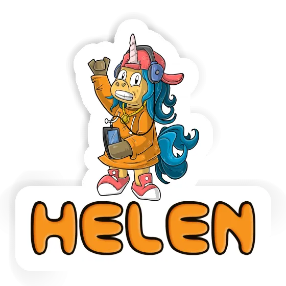 Hip-Hop Unicorn Sticker Helen Laptop Image