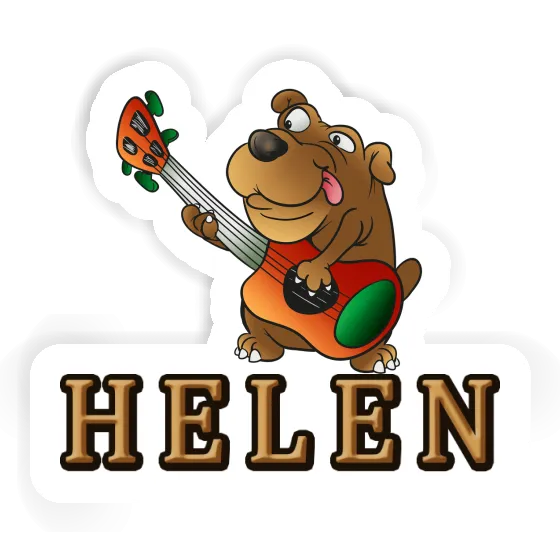 Guitar Dog Sticker Helen Image