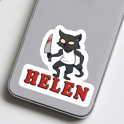 Sticker Psycho Cat Helen Notebook Image