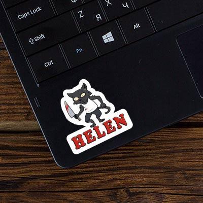 Sticker Psycho Cat Helen Notebook Image