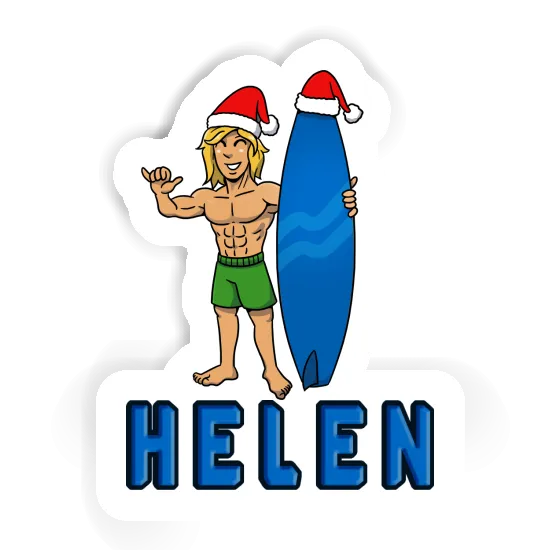 Autocollant Surfeur de Noël Helen Image