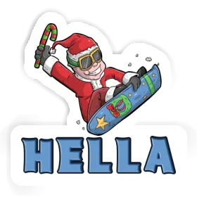 Weihnachts-Snowboarder Aufkleber Hella Image
