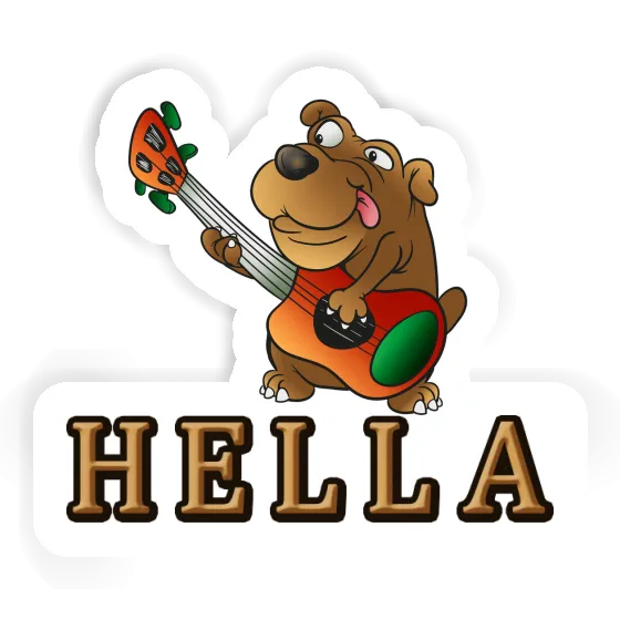 Autocollant Chien guitariste Hella Notebook Image