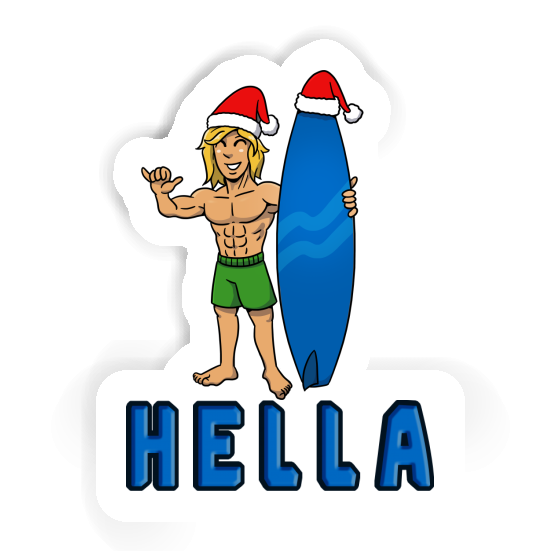 Hella Sticker Christmas Surfer Hella Sticker Christmas Surfer Image