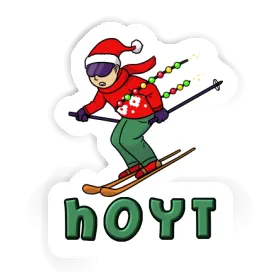 Aufkleber Weihnachtsskifahrer Hoyt Image