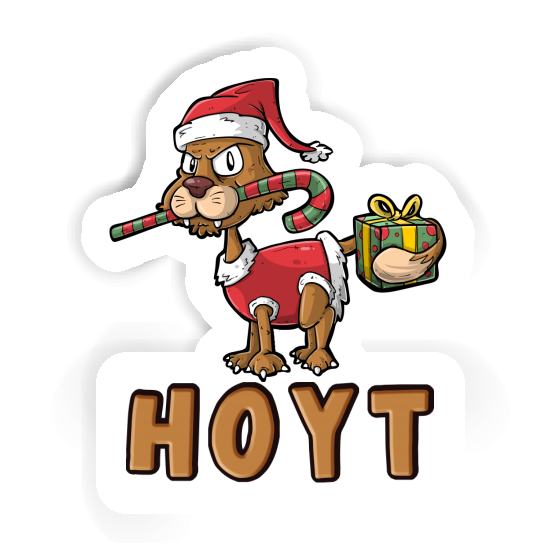 Autocollant Chat de Noël Hoyt Laptop Image
