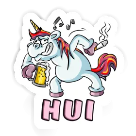 Licorne en fête Autocollant Hui Image