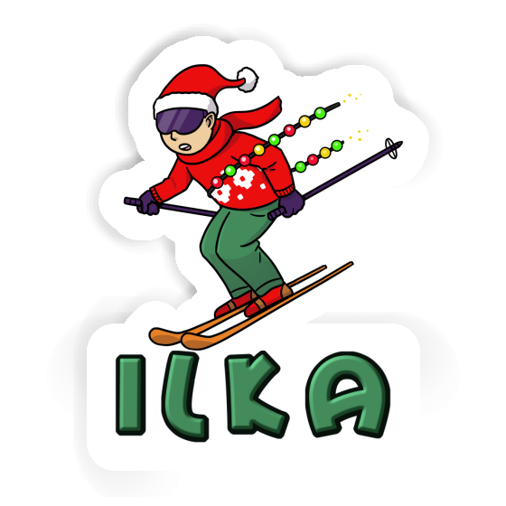 Aufkleber Weihnachtsskifahrer Ilka Gift package Image
