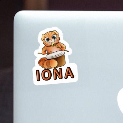 Autocollant Iona Chat-tambour Laptop Autocollant Iona Chat-tambour Laptop Image