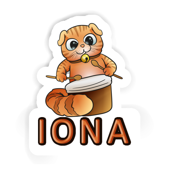 Autocollant Iona Chat-tambour Autocollant Iona Chat-tambour Image