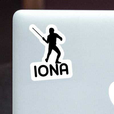 Iona Autocollant Escrimeur Notebook Image