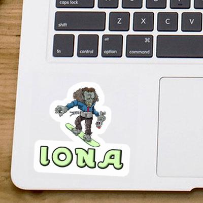Iona Autocollant Snowboardeur Notebook Image