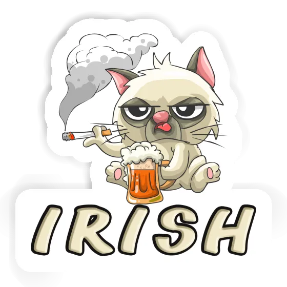 Irish Autocollant Chat fumeur Irish Autocollant Chat fumeur Image