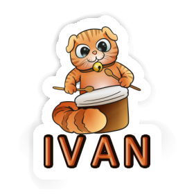 Ivan Sticker Trommler-Katze Image