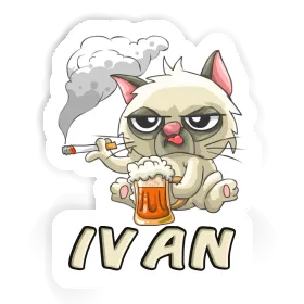 Rauchende Katze Sticker Ivan Image