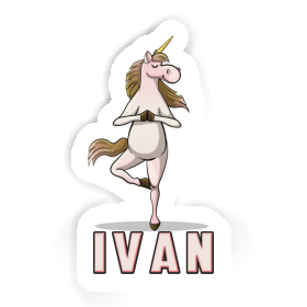 Ivan Aufkleber Yoga-Einhorn Image