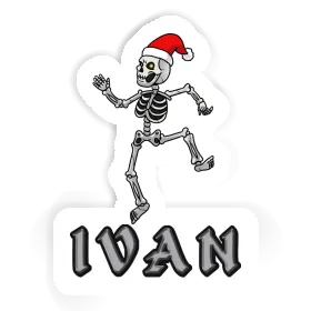 Aufkleber Weihnachts-Skelett Ivan Image