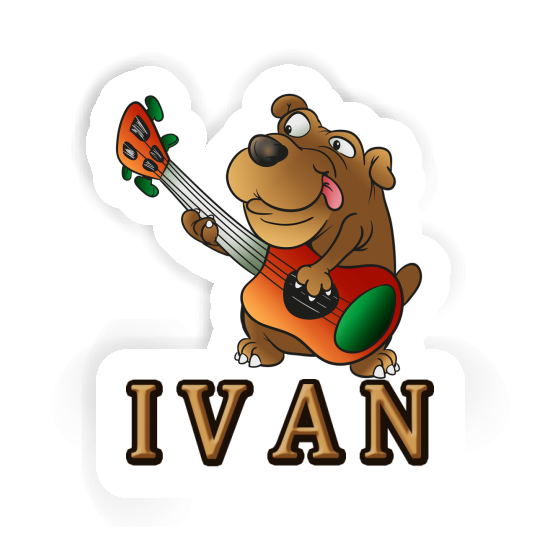 Autocollant Chien guitariste Ivan Image