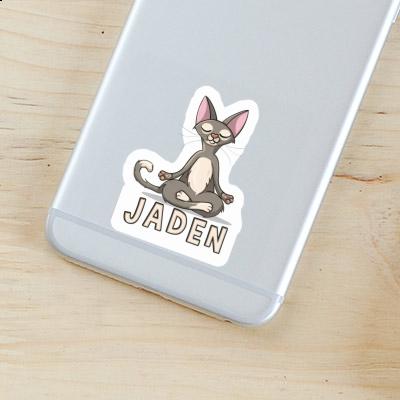 Sticker Yoga-Katze Jaden Laptop Image