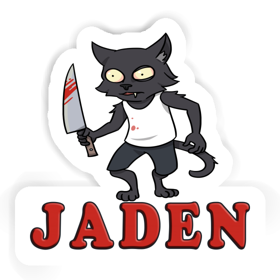 Jaden Sticker Psycho Cat Laptop Image