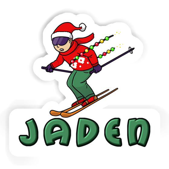 Jaden Sticker Christmas Skier Gift package Image