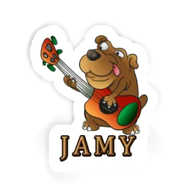Chien guitariste Autocollant Jamy Image