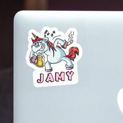 Jamy Autocollant Licorne en fête Laptop Image