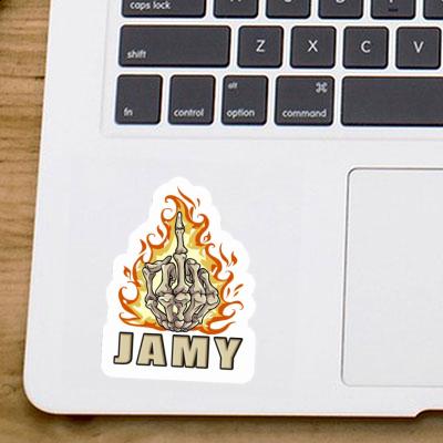 Sticker Mittelfinger Jamy Laptop Image